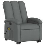 vidaXL Fauteuil inclinable de massage électrique Gris foncé Tissu