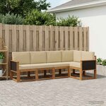 vidaXL Ensemble de canapés d'extérieur 5 Pièces Naturel et Beige