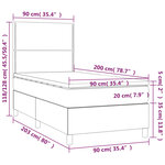 vidaXL Sommier à lattes de lit avec matelas et LED Vert foncé 90x200cm
