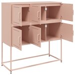 vidaXL Buffet rose 100 5x39x107 cm acier