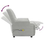 vidaXL Fauteuil de massage gris clair similicuir daim