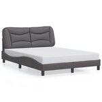 vidaXL Cadre de lit avec LED sans matelas Hvar gris 140x200 cm