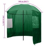 vidaXL Parapluie de pêche Vert 240x210 cm