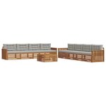 vidaXL Ensemble de canapés d'extérieur 9 Pièces Gris Naturel et Clair