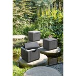 Keter Pouf de rangement Cube avec coussin Graphite