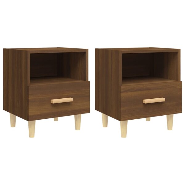 vidaXL Tables de chevet 2 Pièces Chêne marron 40x35x47 cm