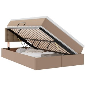 vidaXL Lit avec rangement et LED avec matelas Cappuccino 120 x 200 cm