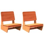 vidaXL Chaises de jardin lot de 2 cire marron 60x64x70 5 cm