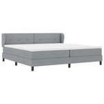 vidaXL Lit boxspring avec matelas Gris clair 200 x 200 cm tissu