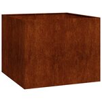 vidaXL Jardinière rouillé 100x100x80 cm acier inoxydable