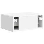 vidaXL Cabinet de chevet mural 2 Pièces Blanc brillant 49 x 34 5 x 20 cm