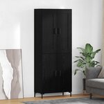 vidaXL Haut Armoire 2 Pièces Chêne noir Bois d'ingénierie