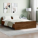 vidaXL Cadre de lit tête de lit et pied de lit chêne marron 135x190 cm