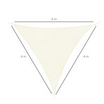 Voile d'ombrage triangulaire grande taille 4 x 4 x 4 m polyéthylène haute densité résistant aux UV crème