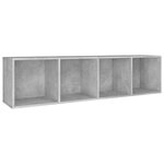 vidaXL Bibliothèque/Meuble TV Gris béton 36x30x143cm Bois d’ingénierie