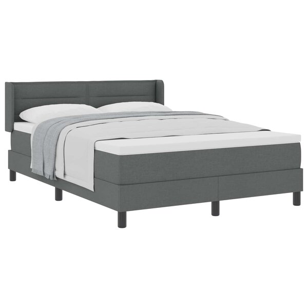 vidaXL Lit à ressorts avec matelas Gris foncé 200 x 160 cm Polyester