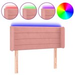 vidaXL Tête de lit à LED Rose 83x16x78/88 cm Velours