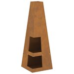 vidaXL Braise Marron 35 x 35 x 100 cm Acier