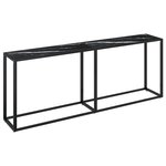 vidaXL Table console Marbre noir 200x35x75 5 cm Verre trempé