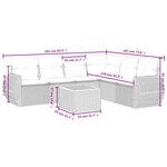 vidaXL Salon de jardin avec coussins 7 Pièces gris résine tressée