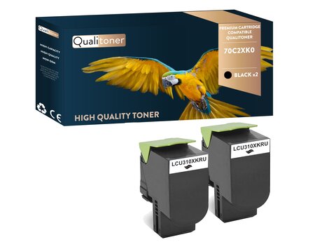 Qualitoner x2 toners 70c2xk0 noir compatible pour lexmark