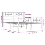 vidaXL Cadre de lit métal avec tête de lit/pied de lit blanc 150x200cm