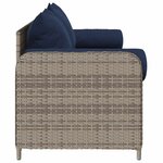 vidaXL Canapé de jardin avec coussins 3 places gris résine tressée