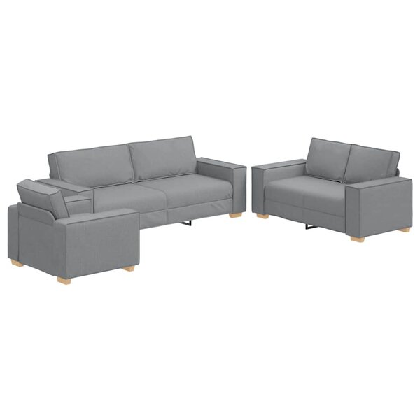 vidaXL Ensemble de Canapés 3 Pièces Gris 220 x 78 x 84 cm tissu