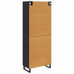 vidaXL Haut Armoire 2 Pièces Chêne noir Bois Aggloméré et Verre
