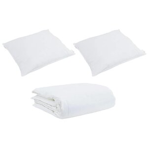 vidaXL Ensemble de Duvet avec oreiller 3 Pièces Blanc Plume de canard