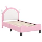 vidaXL Cadre de lit pour tout-petit avec tête de lit Rose 70 x 140 cm