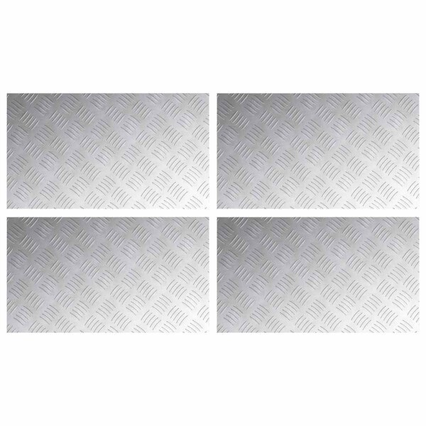 vidaXL Plaques en Aluminium à Motif de Damier 4 Pièces Antidérapantes 70x40 cm