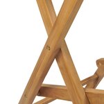 vidaXL Tabourets pliables de bar d'extérieur lot de 2 bois teck solide
