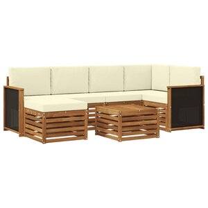 vidaXL Ensemble de canapés d'extérieur 6 pc Naturel et Crème