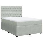 vidaXL Sommier à lattes de lit et matelas Gris clair 140x190cm Velours