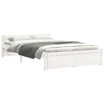 vidaXL Cadre de lit sans matelas blanc bois massif 120x200 cm