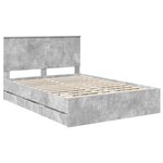 vidaXL Cadre de lit Gris béton 140 x 190 cm Bois Ingénierie