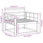 vidaXL Sofa de milieu extérieur Bois d'Acacia Massif Blanc