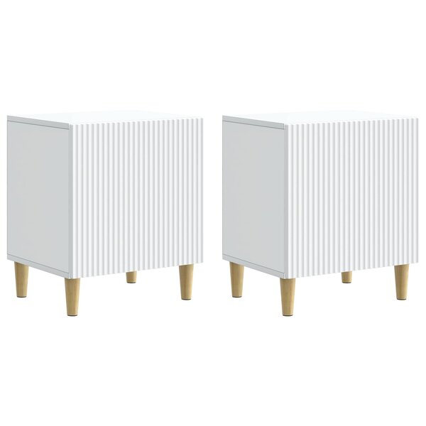 vidaXL Cabinet de chevet 2 pc Blanc 43 x 34 5 x 50 cm