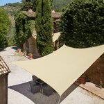 Tectake Voile d'ombrage carrée, beige - 300 x 300 cm