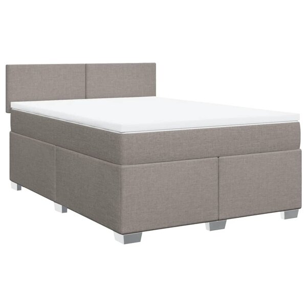 vidaXL Sommier à lattes de lit avec matelas Taupe 140x190 cm Tissu