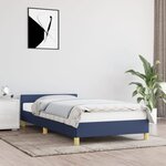vidaXL Cadre de lit avec tête de lit Bleu 100 x 200 cm Tissu
