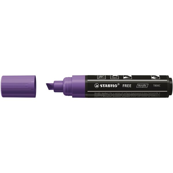 Marqueur pointe large FREE acrylic T800C violet STABILO