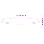 vidaXL Dessus de table Ø50x1 5 cm rond bois massif de hêtre