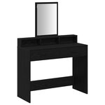 Table de maquillage vidaXL avec tiroirs en chêne noir 100x41x140 cm
