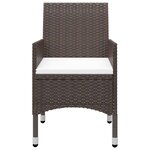 vidaXL Mobilier à dîner de jardin 3 Pièces Marron Résine tressée et verre