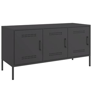 vidaXL Meuble TV noir 100 5x39x50 5 cm acier