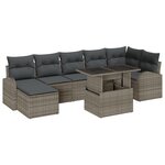 vidaXL Ensemble de Canapés de Jardin 8 Pièces avec Coussins Gris Poly Rattan