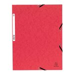 Chemise À Élastiques 3 Rabats Carte Lustrée 355g/m2 - Rouge - X 50 - Exacompta