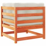 vidaXL Salon de jardin 5 Pièces avec coussins cire marron bois pin massif
